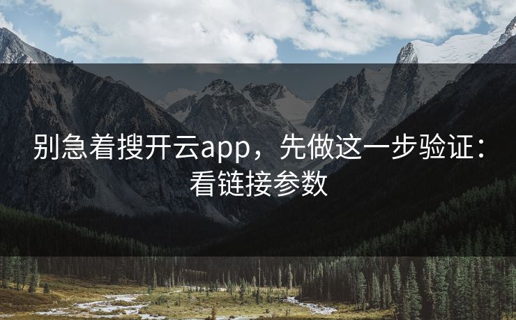 别急着搜开云app，先做这一步验证：看链接参数